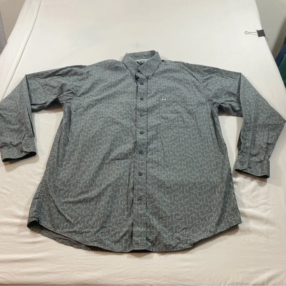 Cinch shirt Men’s Large Graphic Long Sleeve Button down shirt western cowboy - Picture 1 of 10